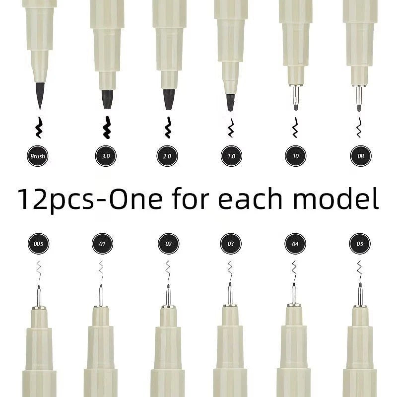 12 Set Drawing Pen
