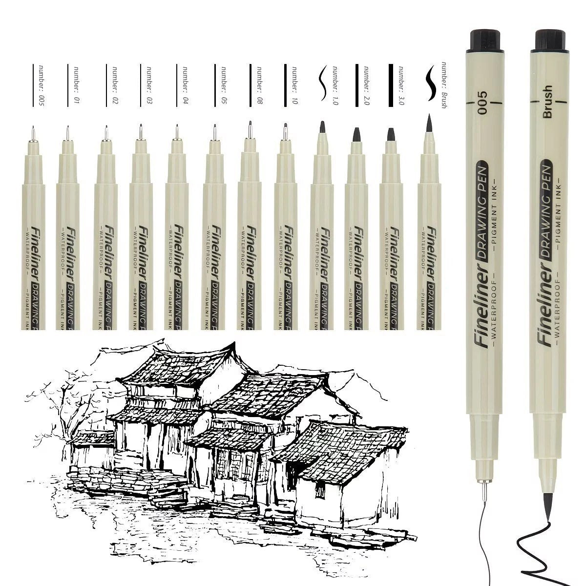 12 Set Drawing Pen